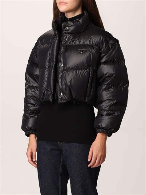 prada short coat|prada women's down coat.